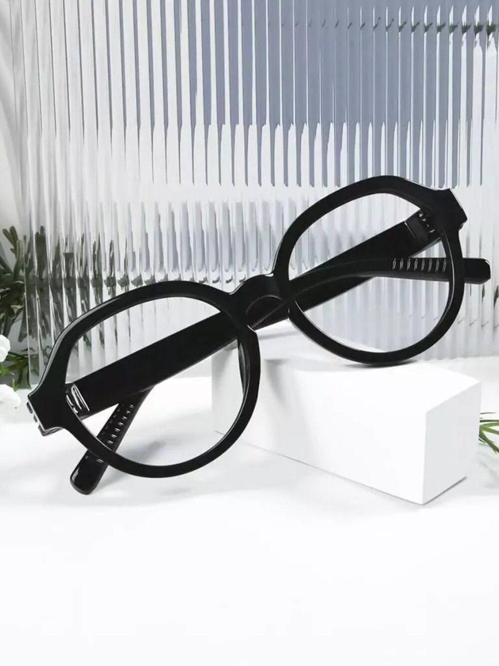 Retro Oversize Reading Glasses Black +2.50 Readers
